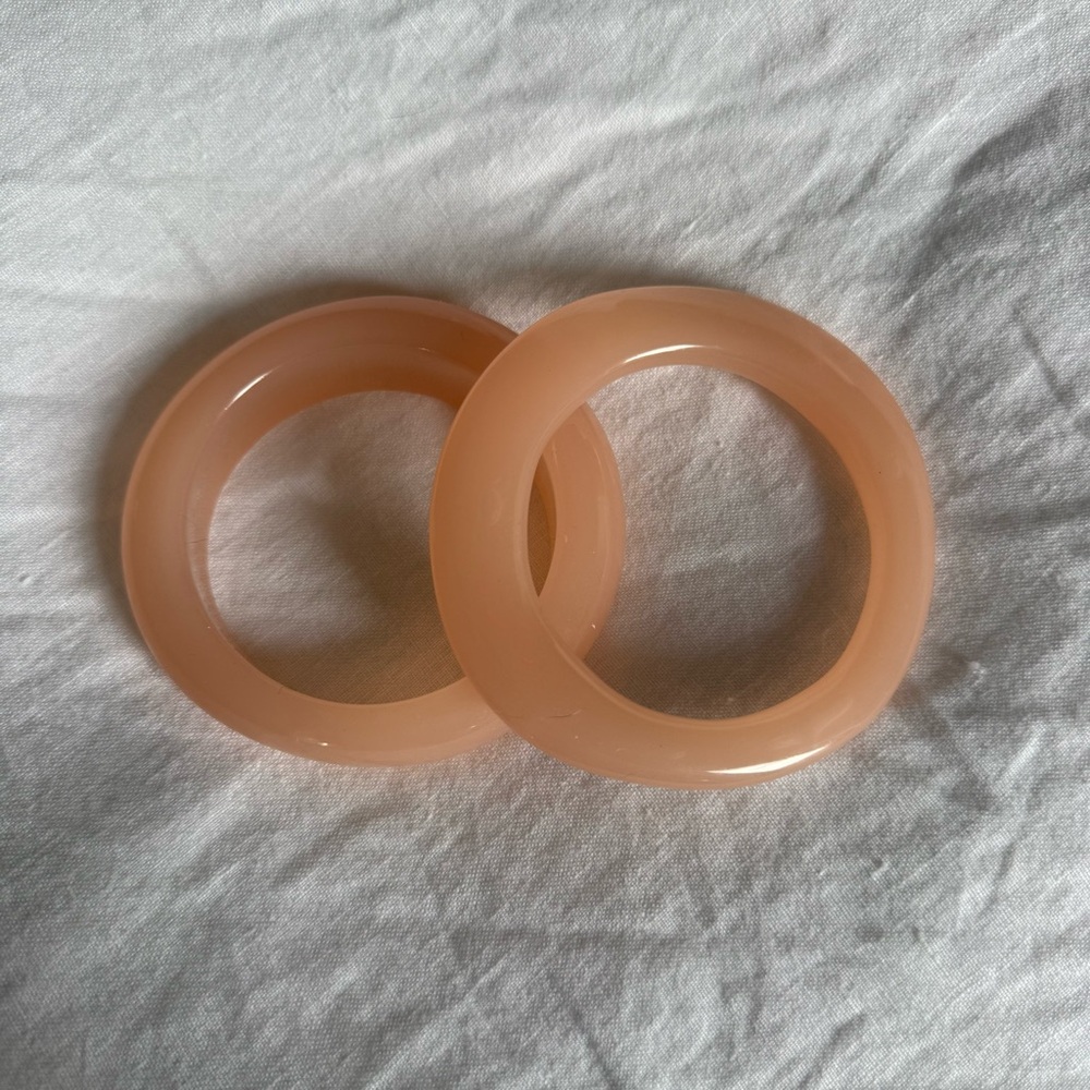 Sezane Blush Pink Resin Luca Bangle Bracelets